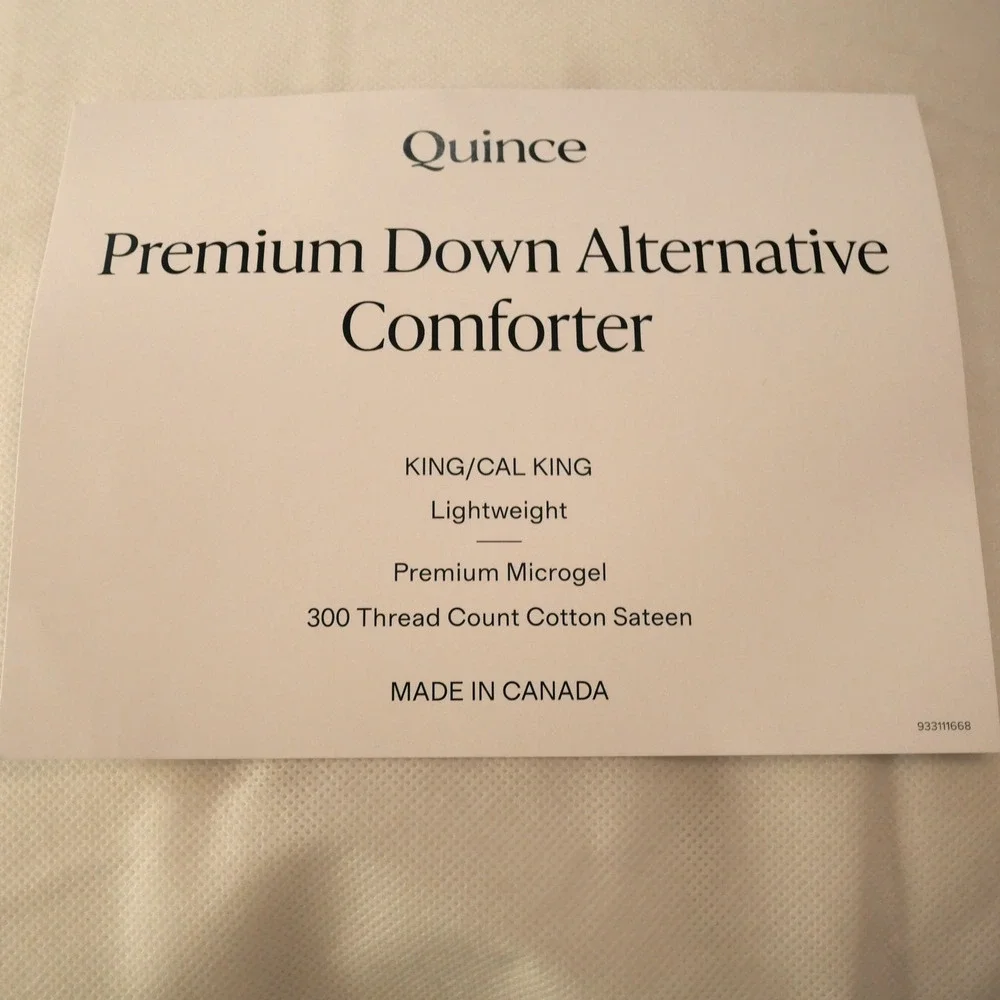 Quince Duvet Insert Lightweight Premium Down Alternative Comforter King NEW
